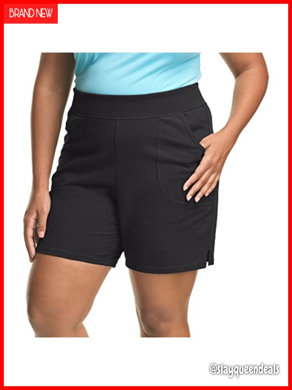 Women's Plus Size Cotton Jersey Pull-On Gym Shorts 7.5 Inch Inseam